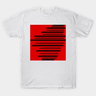 Black on red lines T-Shirt